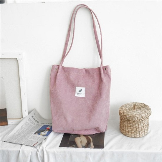 Dream Capacity Corduroy Tote Casual Solid Color Shoulder Bag Dream Capacity Corduroy Tote Casual Solid Color Shoulder Bag
