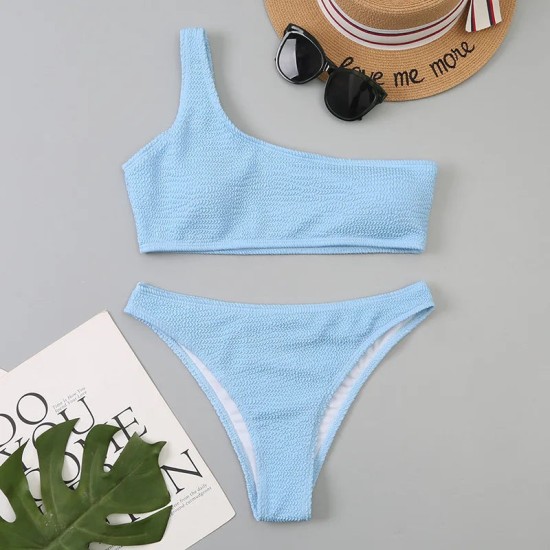 Micro Bikini Brazilian One Shoulder Thong Women High Cut
