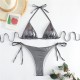 Halter Triangle Bikini Sets Solid Swimwear Side Lace Up Monokini Halter Triangle Bikini Sets Solid Swimwear Side Lace Up Monokini