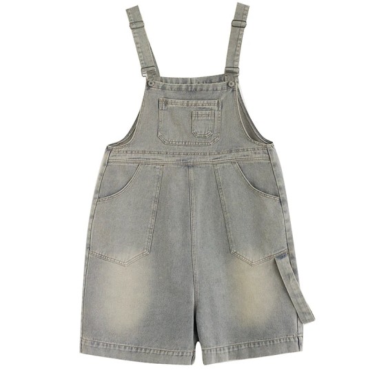 Denim Shorts Jean Overall For Vintage Washed Wide Leg Denim Shorts Jean Overall For Vintage Washed Wide Leg