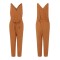Fashion Linen Pantalon V Neck Sleeveless Playsuits Jumpsuit