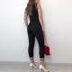 Elegant Black Sleeveless Slim Fit Tie Waist Slinky Jumpsuit Elegant Black Sleeveless Slim Fit Tie Waist Slinky Jumpsuit