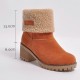 Flock Ladies Warm Square Heel Snow Boots Flock Ladies Warm Square Heel Snow Boots