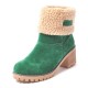 Flock Ladies Warm Square Heel Snow Boots Flock Ladies Warm Square Heel Snow Boots
