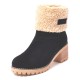 Flock Ladies Warm Square Heel Snow Boots Flock Ladies Warm Square Heel Snow Boots