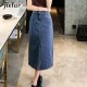 Fashion Slim Simple Blue High Waist Skirt Fashion Slim Simple Blue High Waist Skirt
