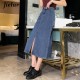 Fashion Slim Simple Blue High Waist Skirt Fashion Slim Simple Blue High Waist Skirt