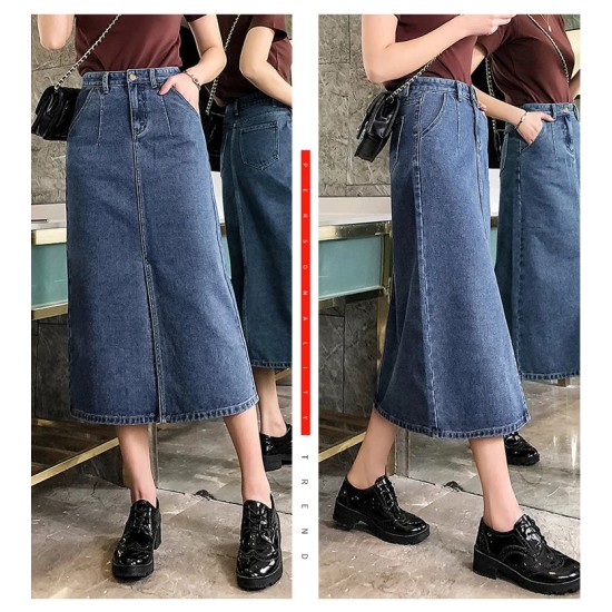Fashion Slim Simple Blue High Waist Skirt Fashion Slim Simple Blue High Waist Skirt