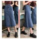 Fashion Slim Simple Blue High Waist Skirt Fashion Slim Simple Blue High Waist Skirt