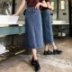 Fashion Slim Simple Blue High Waist Skirt Fashion Slim Simple Blue High Waist Skirt