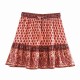 Vintage Chic Happie Floral Print Beach Bohemian Skirt Vintage Chic Happie Floral Print Beach Bohemian Skirt