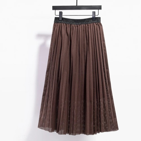 Summer Coffee Pleated Skirt Women Skirts Style Fashion Summer Coffee Pleated Skirt Women Skirts Style Fashion