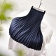 Vintage Pleated Midi Solid Skirt Fashion High Waist