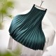 Vintage Pleated Midi Solid Skirt Fashion High Waist
