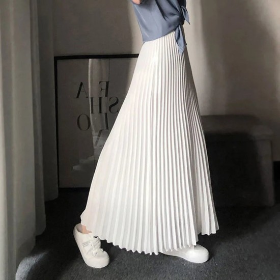 Pleated Fashion High Waist Office Lady Long Skirt All-Match Pleated Fashion High Waist Office Lady Long Skirt All-Match