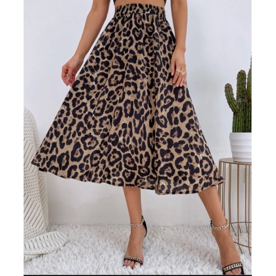 Vintage leopard print pleated punk rock midi skirt Vintage leopard print pleated punk rock midi skirt