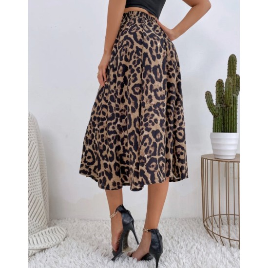 Vintage leopard print pleated punk rock midi skirt Vintage leopard print pleated punk rock midi skirt