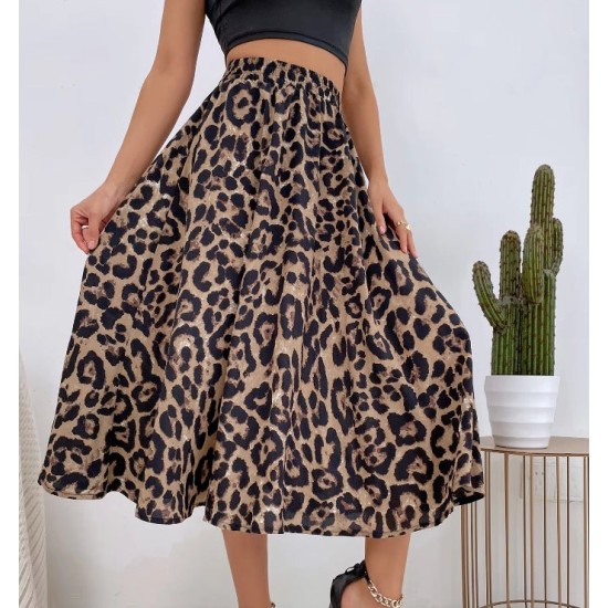 Vintage leopard print pleated punk rock midi skirt Vintage leopard print pleated punk rock midi skirt