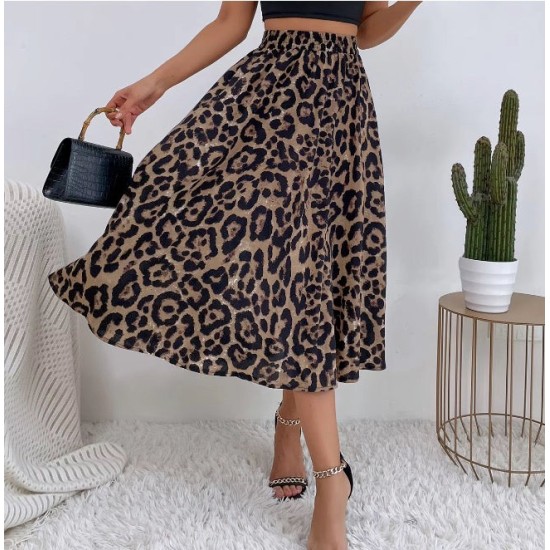 Vintage leopard print pleated punk rock midi skirt Vintage leopard print pleated punk rock midi skirt