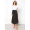 Dots Floral Print Pleated Midi Skirt
