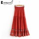 Boho Print Elastic Sashes Bottoms Vintage Skirt Boho Print Elastic Sashes Bottoms Vintage Skirt