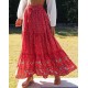 Boho Print Elastic Sashes Bottoms Vintage Skirt Boho Print Elastic Sashes Bottoms Vintage Skirt