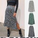 Leopard Printed Side Split Long Black High Waist Zip Vintage Ladies Skirt Leopard Printed Side Split Long Black High Waist Zip Vintage Ladies Skirt