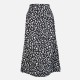 Leopard Printed Side Split Long Black High Waist Zip Vintage Ladies Skirt Leopard Printed Side Split Long Black High Waist Zip Vintage Ladies Skirt