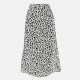 Leopard Printed Side Split Long Black High Waist Zip Vintage Ladies Skirt Leopard Printed Side Split Long Black High Waist Zip Vintage Ladies Skirt