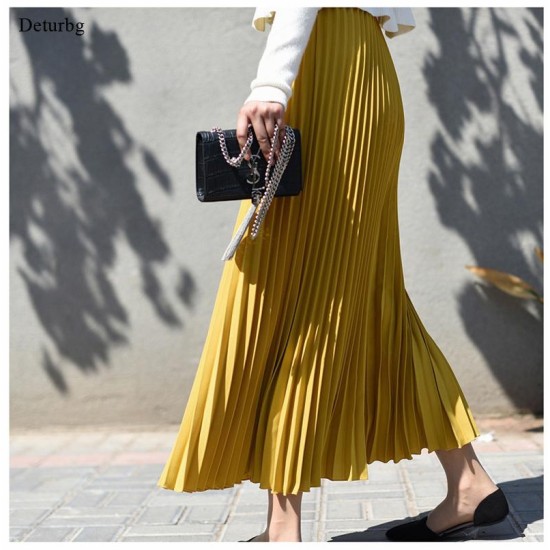Vintage Pleated Midi Long Chiffon Skirt Vintage Pleated Midi Long Chiffon Skirt