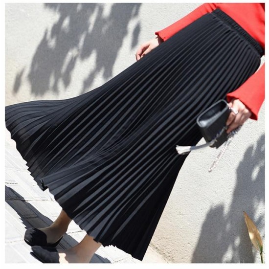 Vintage Pleated Midi Long Chiffon Skirt Vintage Pleated Midi Long Chiffon Skirt