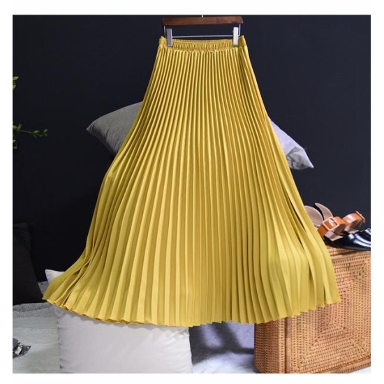 Vintage Pleated Midi Long Chiffon Skirt Vintage Pleated Midi Long Chiffon Skirt