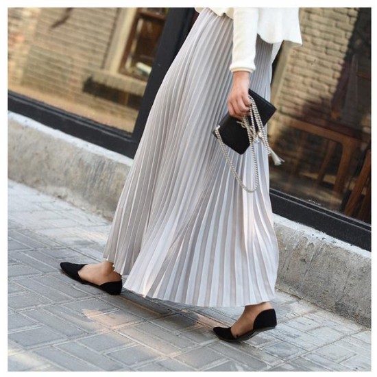 Vintage Pleated Midi Long Chiffon Skirt Vintage Pleated Midi Long Chiffon Skirt