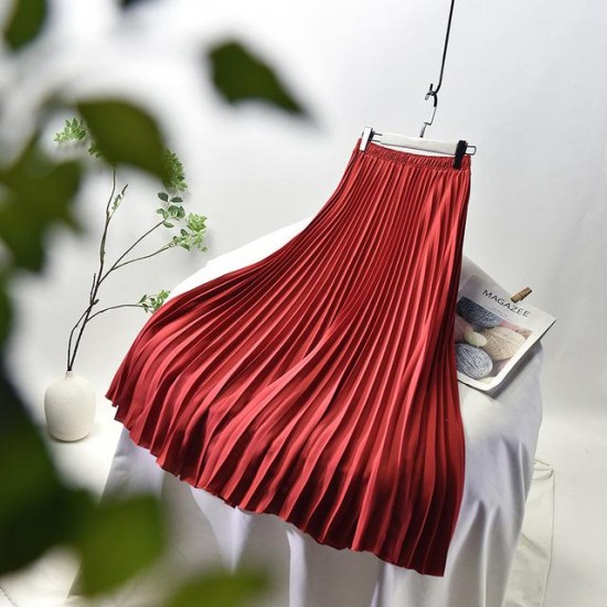 Vintage Pleated Midi Long Chiffon Skirt Vintage Pleated Midi Long Chiffon Skirt