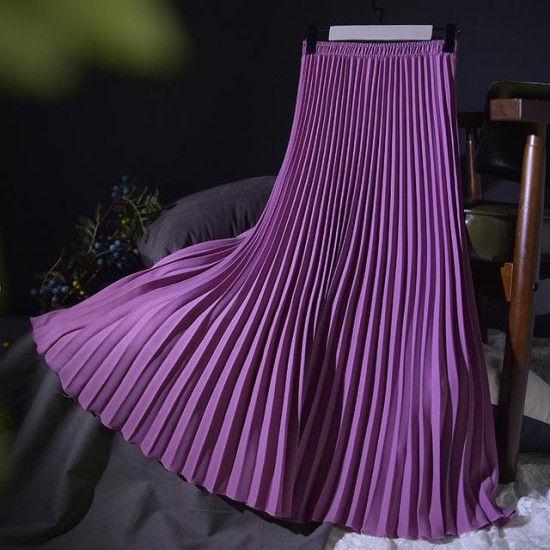 Vintage Pleated Midi Long Chiffon Skirt Vintage Pleated Midi Long Chiffon Skirt
