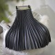 Metal Color Pleated Midi Skirt Metal Color Pleated Midi Skirt