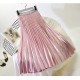 Metal Color Pleated Midi Skirt Metal Color Pleated Midi Skirt