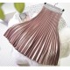 Metal Color Pleated Midi Skirt Metal Color Pleated Midi Skirt