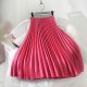 Metal Color Pleated Midi Skirt Metal Color Pleated Midi Skirt