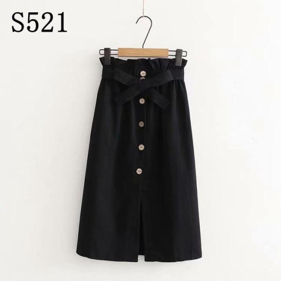 High Waist Cotton Casual A Line Skirt Pocket Lace up High Waist Cotton Casual A Line Skirt Pocket Lace up