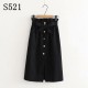 High Waist Cotton Casual A Line Skirt Pocket Lace up High Waist Cotton Casual A Line Skirt Pocket Lace up