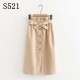 High Waist Cotton Casual A Line Skirt Pocket Lace up High Waist Cotton Casual A Line Skirt Pocket Lace up