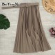 High Waist Casual Vintage Solid Belted Pleated Midi Skirt High Waist Casual Vintage Solid Belted Pleated Midi Skirt