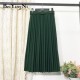 High Waist Casual Vintage Solid Belted Pleated Midi Skirt High Waist Casual Vintage Solid Belted Pleated Midi Skirt