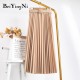 High Waist Casual Vintage Solid Belted Pleated Midi Skirt High Waist Casual Vintage Solid Belted Pleated Midi Skirt