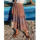 Vintage Boho Floral Print Elastic Sashes Gypsy Skirt Vintage Boho Floral Print Elastic Sashes Gypsy Skirt
