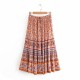 Vintage Boho Floral Print Elastic Sashes Gypsy Skirt Vintage Boho Floral Print Elastic Sashes Gypsy Skirt