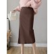 Warm Knit Midi Long Pencil Skirt Women Style Mid-Length
