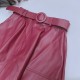 Faux PU Leather Mi-long Skirt with Belted High Waist Vintage Mid-calf Chic Faux PU Leather Mi-long Skirt with Belted High Waist Vintage Mid-calf Chic
