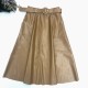 Faux PU Leather Mi-long Skirt with Belted High Waist Vintage Mid-calf Chic Faux PU Leather Mi-long Skirt with Belted High Waist Vintage Mid-calf Chic